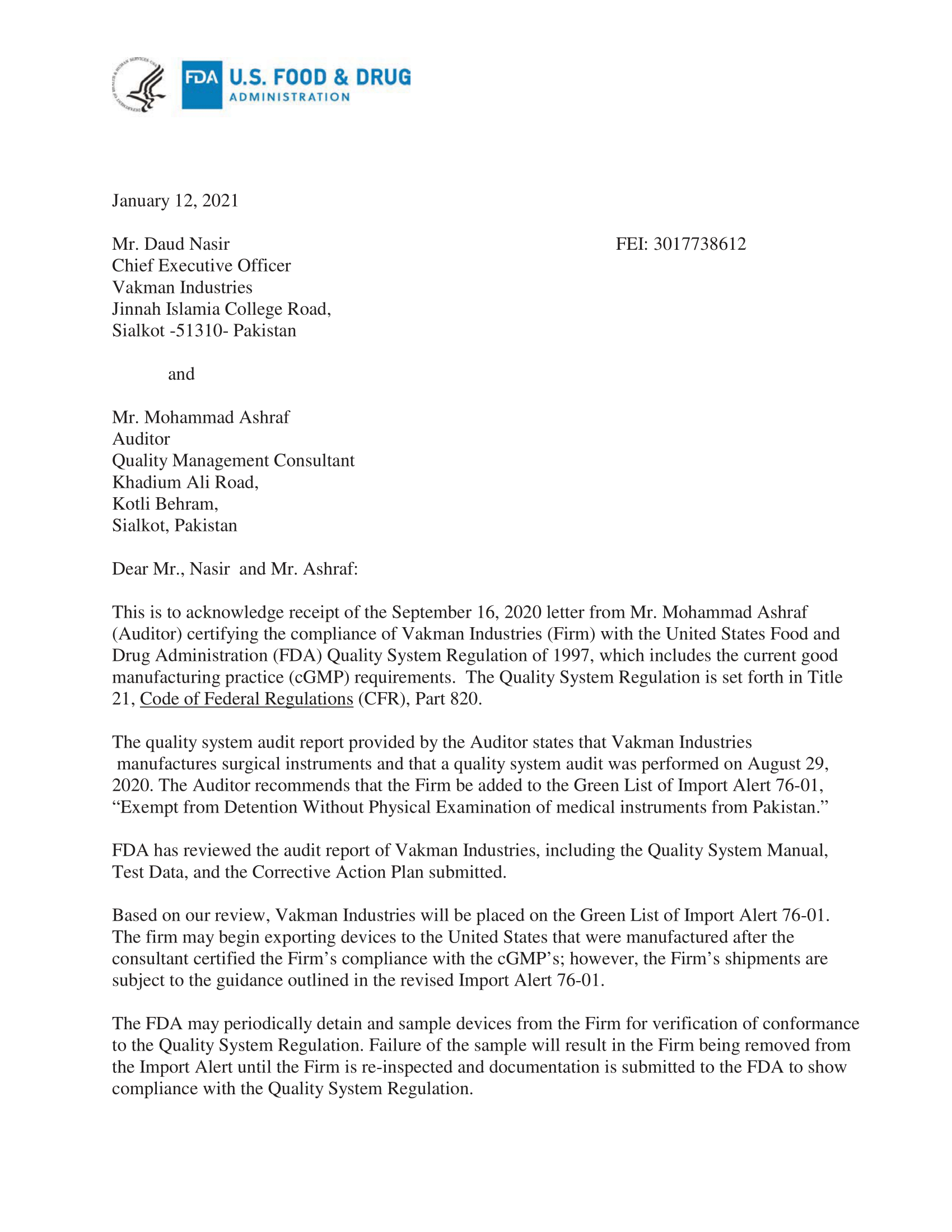 cGMP (USA FDA)